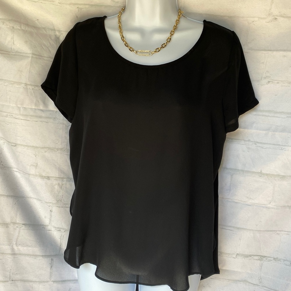 Lush chiffon Short Sleeve Blouse Top Shirt